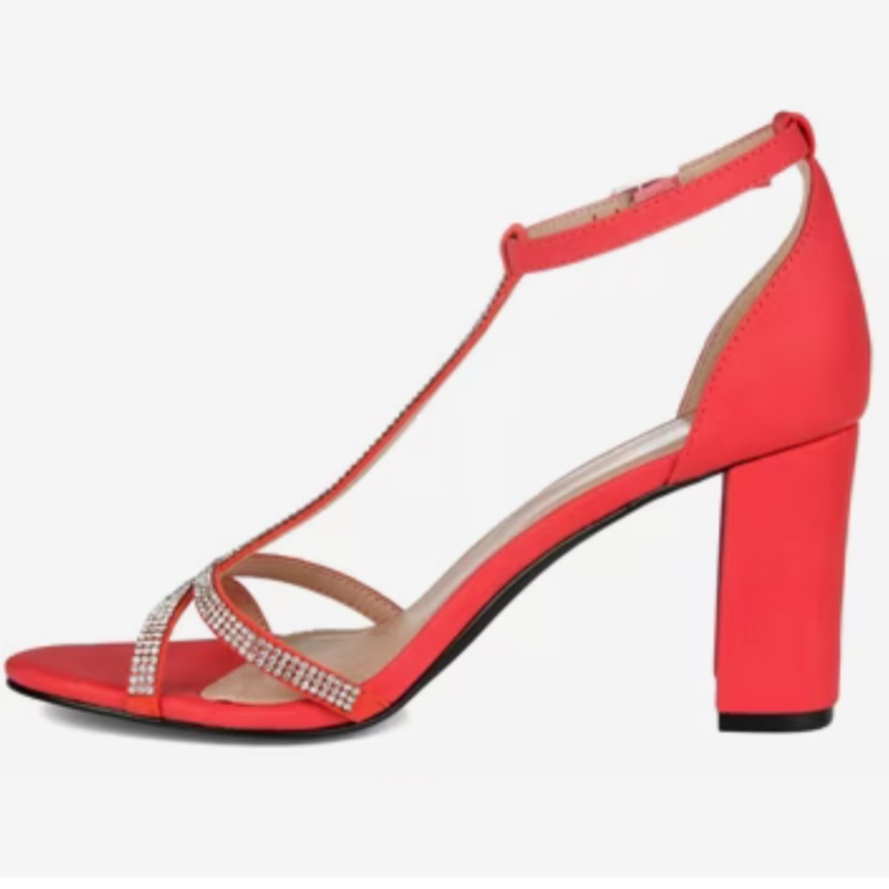 Journee Collection Red Rhinestone Heels - Picture 4 of 6